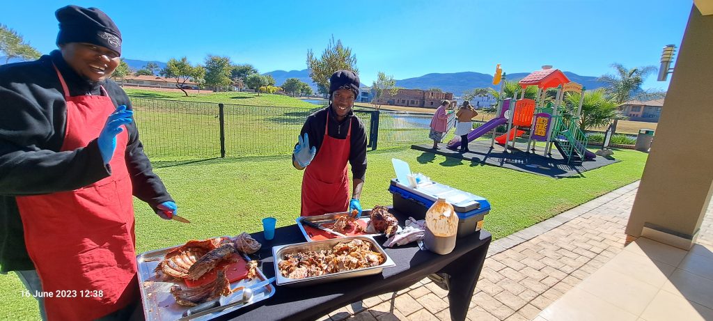 Lamb Spit Ready to Cut for Guests